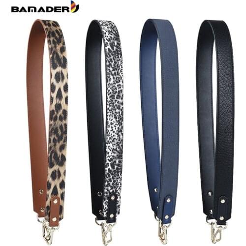 BAMADER Leather New Woman Wide Shoulder Strap Leopard White Bag Accessories Belt Fashion Ladies Handbag Diagonal Shoulder Strap