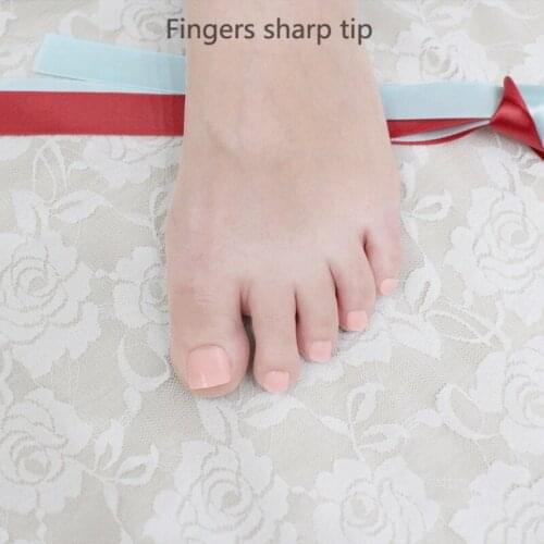 Beautiful female fashion short paragraph round toe candy fake toe light Orange powder #506