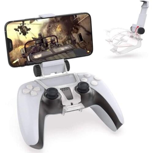 Clip Mount For PS5 DualSense Wireless ControllerAdjustable Smart Phone Clamp Handle Bracket Gaming Holder Mount Stand