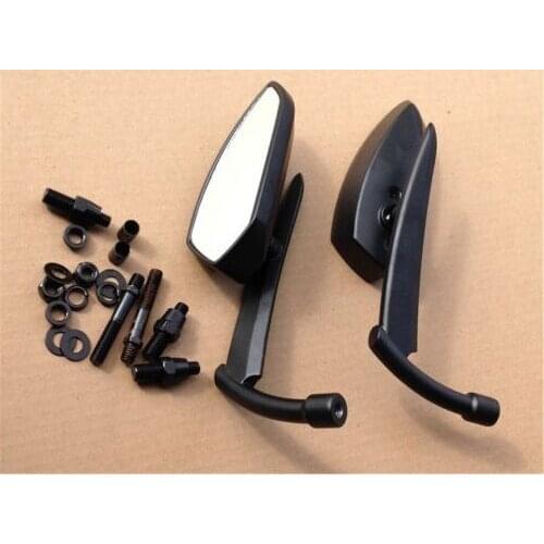 Motorcycle Side Rearview Mirrors Black Spear Blade Style For Honda/Kawasaki/Yamaha/Suzuki/Ducati Naked/Cruiser Bikes 8mm/10mm