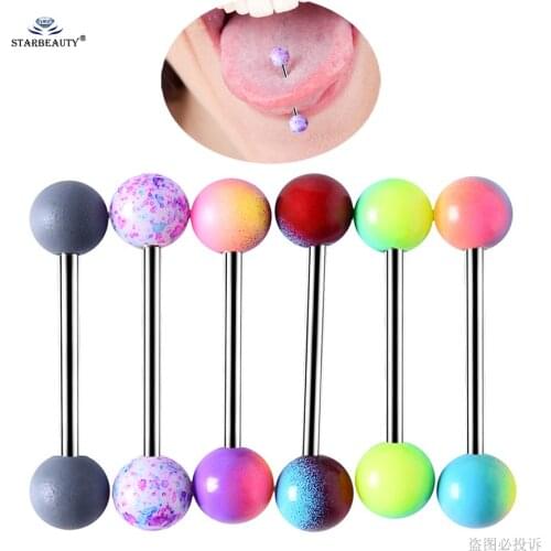 New Planet Balls 6 pcs/set 14G Acrylic Tongue Piercing langue Nipple Rings Sex Tongue Ring Women Men Industrial Piercing Jewelry