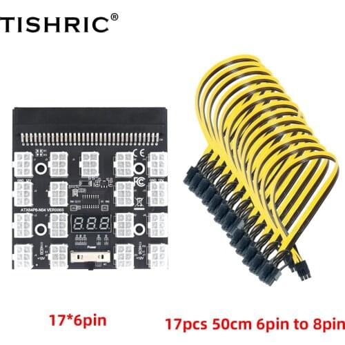 TISHRIC Breakout Board for HP 750W/1200W GPU PSU Power Module Server Card Conversion 6Pin to 8Pin 6+2 Cable for BTC Mining