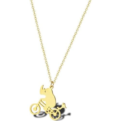 RIR Rhino Necklace Bird Bike Pendant Bicycle Kids Teen Jewelry Eddy And Lewis Boys Girls Birthday Mothers Day Gift