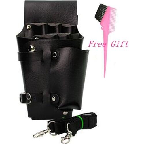 Professional Multifunction Scissors Bag Leather Case Waist Shoulder Belt Barber Packet Salon Holster Hairdressing Scissors Bag