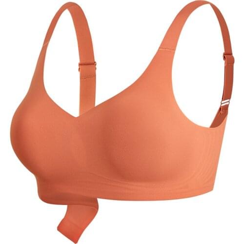 Jelly strip wide-shoulder adjustable sling technology air underwear female muscle sleep no steel ring latex bra