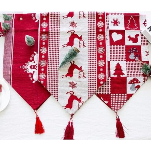35*170cm Christmas Linen Table Flag Cotton Linen Tablecloths Wedding Party Decoration Table Runner Christmas Decoration for Home