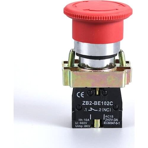 Silver Contact XB2-BS442/542 XB2-BS642 Pushbutton Switch Emergency Stop Push Button Switch 30mm 40mm 60mm