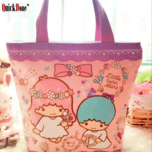 Kawaii Cartoon Little Twin Stars Melody Storage Bag Girl Women Lunch Bag For Water Cup Tableware Food Organizer NDK0218