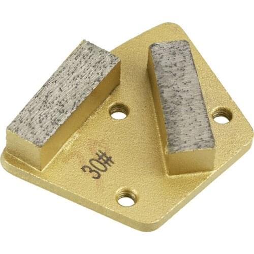 Trapezoid Diamond Concrete Grinding Disc Pad For Grinder Grit 30 High Grinding Performance Low Noise (3 Holes 2 Straight Teeth)