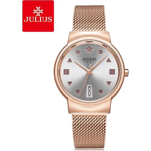 Retro Geometric Calendar Watch Women Student Waterproof Quartz Watch Stainless Steel Mesh Belt Watches Women Watches