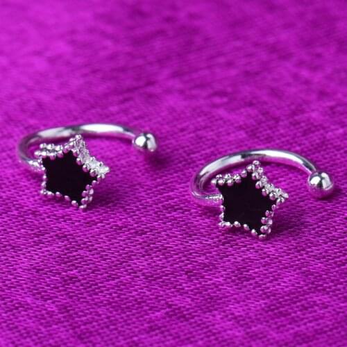 925 Sterling Silver Star ear cuff clip on earrings For Women Wedding Jewelry Female pendientes mujer moda aretes de mujer eh018