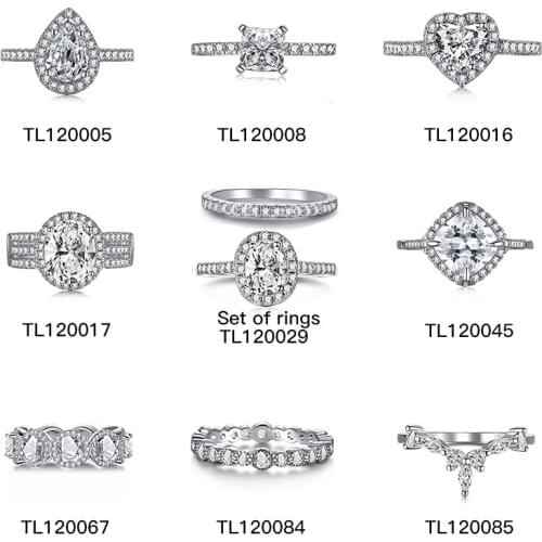 DYLAN 925 Sterling Silver 5A Zircon Simple Elegant Party Fashion Ring For Women Set Birthday Mothers Day Valentines Day Gift