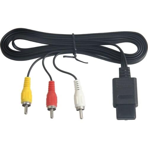 1.8m 6FT AV TV RCA Video Cord Cable for Game Cube/for SNES GameCube/for Nintendo for N64 64 Game Cable Wholesales 30pcs/lot