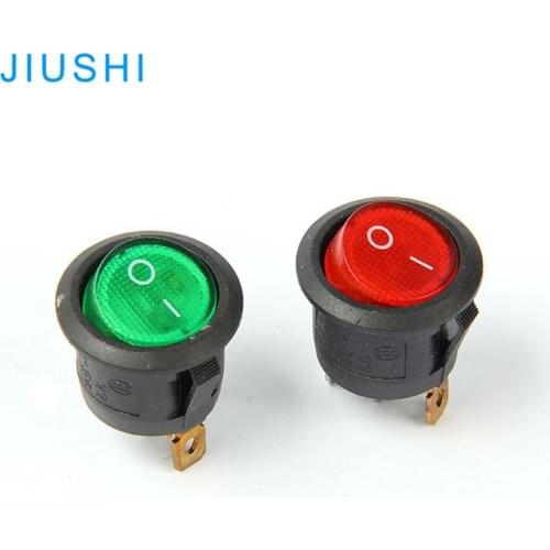 KCD1-105N round rocker switch with light 2 position on off 3pins red green used for instrument power switch etc