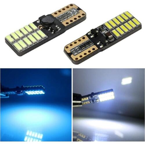 2PCS T10 LED Bulb Canbus 5W5 Car LED Signal Light 12V 6000K License Plate Lights 4014 24SMD White