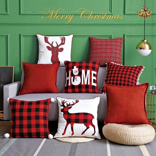 2021Christmas Decorative Cushion Cover 45x45 Throw Pillow Case For Safa Home Decor Pillow Covers Decorative Christmas Decoration