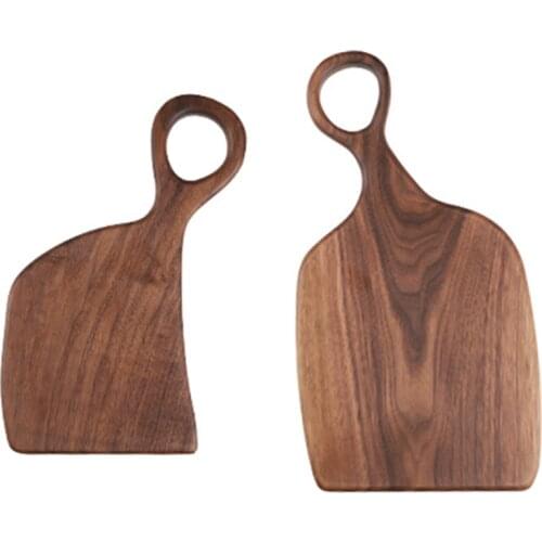 634E Natural Irregular Steak Bread Board Dessert Tray with Hanging Ring Cutting Chopping Board Creative Design Placement Plate