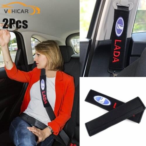 VEHICAR 2PCS Car Seat Belt Pads Safety Seat Belt Cover for LADA DIY Auto Accessories Driver Shoulder Care