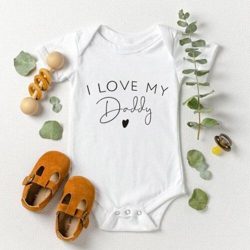 I Love My Daddy/grandma/grandpa/mommy Newborn Baby Unisex Cotton Bodysuit Boys Girls Casual Round Neck Romper Clothes