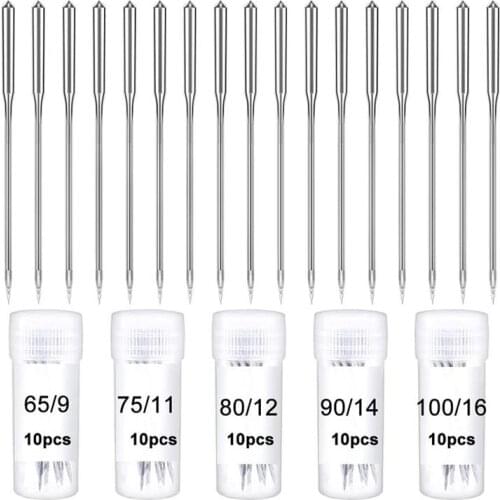 10Pcs Household Sewing Machine Needle Sharp Universal Regular Point For Singer Brother Sewing Machine Size 9/11/14/16/18