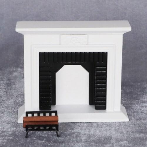 Dollhouse Fireplace Wooden 1:12 Doll House Mini Furniture Accessories