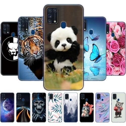 For Samsung M31 Case 6.4" Soft Silicon Tpu Cover For Samsung Galaxy M31 M 31 SM-M315FZBVSER m315 Phone Back Shell Bumper panda