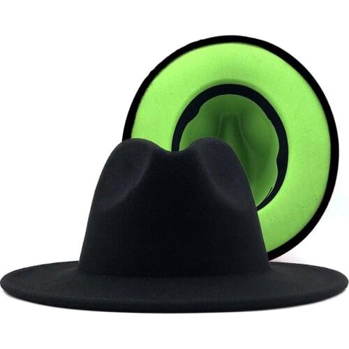 Double-sided color matching hat men and women flat brim jazz hat