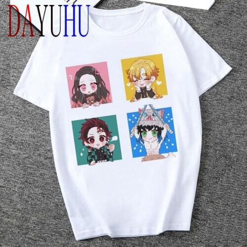 Demon Slayer T-shirt Graphic Tees Men 2020 Streetwear Japanese Anime Cool Tshirt Funny Cartoon Kimetsu No Yaiba T Shirt Male
