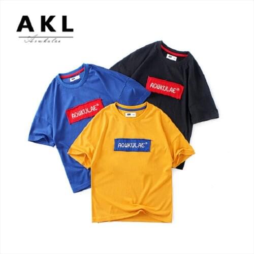 Summer Children Clothing Boys TShirt Cotton Print Short Sleeve T-shirt For Kids Boy Casual Patchwork T-shirt 3-13Years 10 Styles