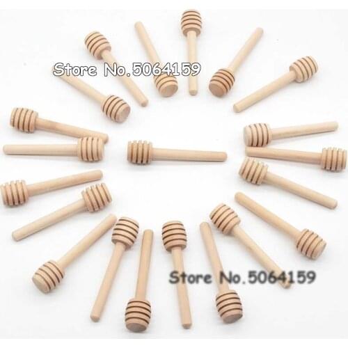 Hot Sale 100PCS Of Mini 3 Inch Wood Honey Dipper Sticks,Server For Honey Jar Dispenser Drizzled Honey