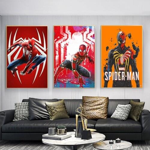 Marvel Anime Superhero Diamon Painting Spiderman Character Comics Posters Wall Art Prints Home Living Room Decor Cuadros