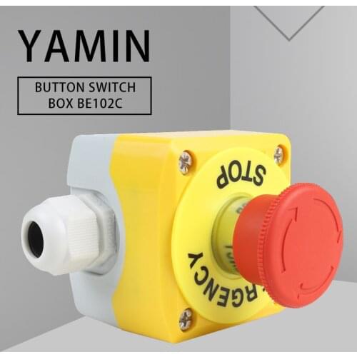22mm EX Waterproof Emergency Stop Push Button Switch Box Mushroom Elevator Lift Security Rain-proof BE102C