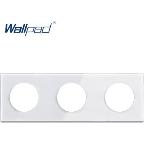 L6 DIY Customization Triple 3 Gang White Glass Frame Plate For L6 Wall Light Switch Socket Inserts