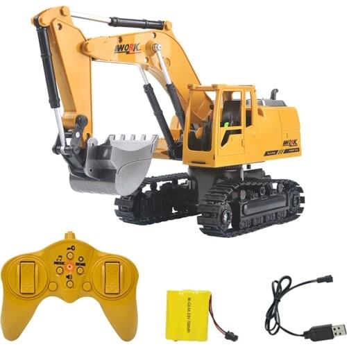 1:24 8CH RC Excavator Simulation Toy RC Truck Engineering Car Tractor With Music And Light Childrens Boys Gift 3853