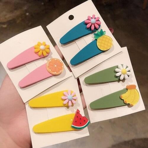 Candy Fruit Set BB Clip Cute Girl Watermelon Banana Flowing Hairpin Accessories Flower Orange Shape Colorful Barrettes For Women