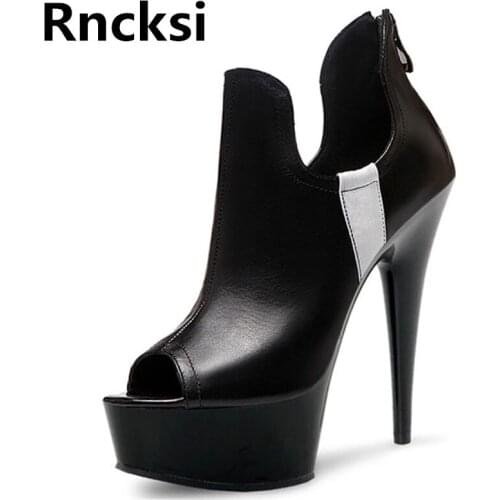 Rncksi Peep Toe Fashion Women Sexy Girls 15cm High Heels Wedding Shoes Pole Dance Pumps Shoes Platform Pumps