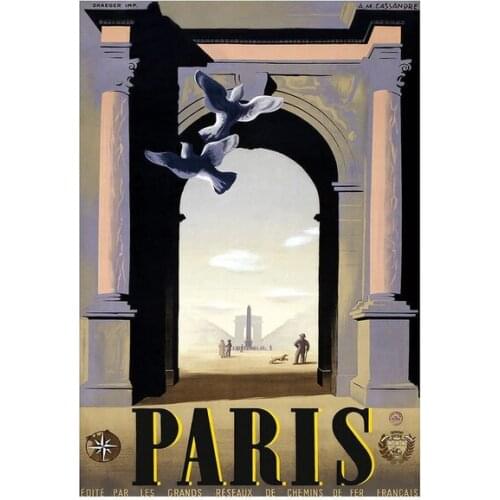 Cartel de viaje de París francés, lata de Metal grande, arte de pared de estilo Vintage