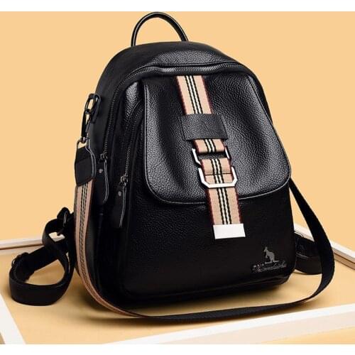 Luxury Soft Leather Women Travel Backpack High Qualtiy Durable Leather Backpack Fashion Large Capacity Girls Women Backpack