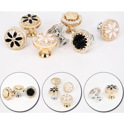 1 Pcs New Drawer Pull Handle Home Fashion Flower Coating Kitchen Cabinet Door Pull Knob Diamond Shape Design Furniture Handles