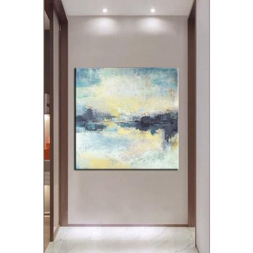 Hand-painted Nordic Style Oil Painting Decorative Painting The Living Room Entrance Mural Paintings American Minimalist Modern