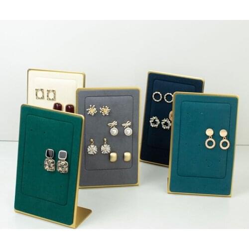 Light Luxury Creative Earrings Display Board Stand Up Earrings Display Rack Metal Velvet Jewelry Display Props
