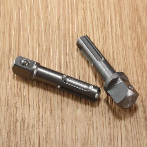 2Pcs/Set 1/2" 12.7mm & 3/8" 9.5mm SDS Impact Driver Drill Bit Chuck Screwdriver Socket Extension Adapters Converter Round Handle