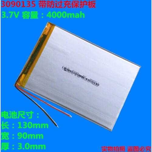 Ultrathin 3.7V polymer lithium battery 4000mAh3090135 Tablet PC battery board 2588128