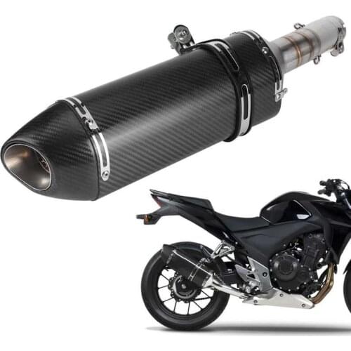 Exhaust System Mid-Pipe+Slip-On Muffler Carbon Fiber for Honda CBR500R/CB500F/CB500X