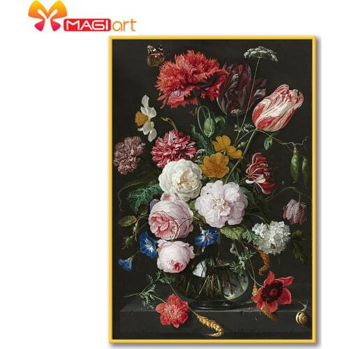 Cross stitch kits Embroidery needlework sets 11CT water soluble canvas patterns 14CT Flowers that attract butterflies -NCMF316