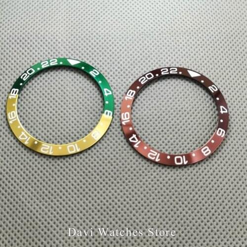 High Quality Watch Bezel 38mm Coffee Green Yellow Titanium Watch Bezel Insert For 40mm Parnis Automatic Mens Watch