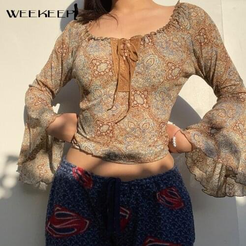 WEEKEEP Women's T-shirts With Print