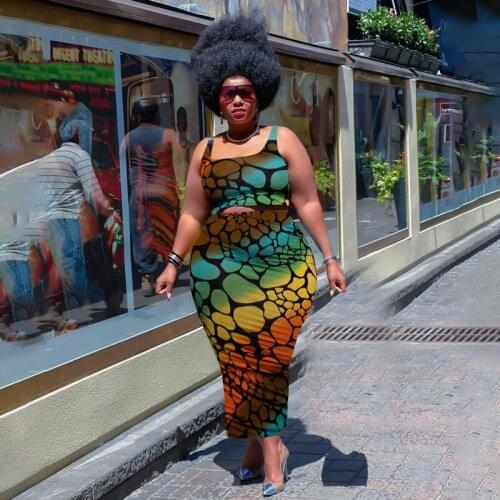 Plus Size Skirts Sets Women Summer Wholesale Print Fashion Streetwear Crop Tops Maxi Skirt Casual Two Piece Suit Dropshipping