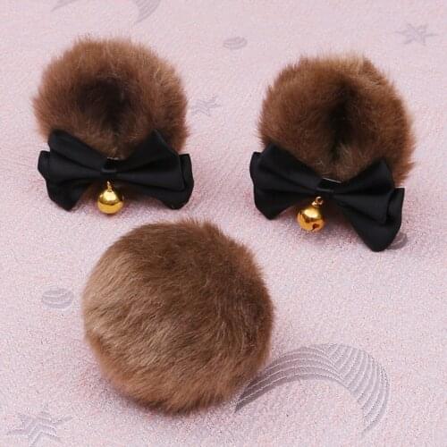 3pcs/set Lolita Hair Accessories Plush Bow Bear Cat Ear Hairpin Tail Hairband Set Handmade Hair Clips for Women Girls headband