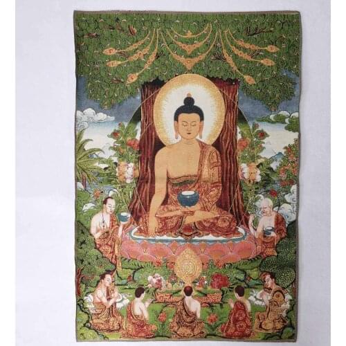36" Tibet Tibetan Cloth Silk Buddhism Sakyamuni Tathagata Tangka Thangka Mural